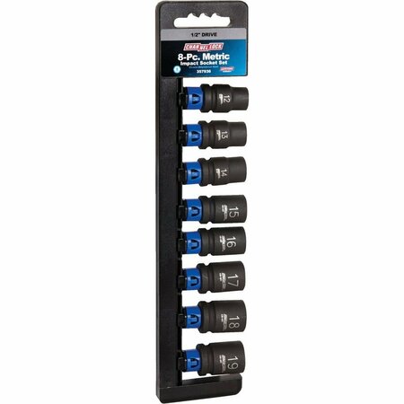 CHANNELLOCK Metric 1/2 In. Drive 6-Point Shallow Impact Driver Set 8-Piece 357936